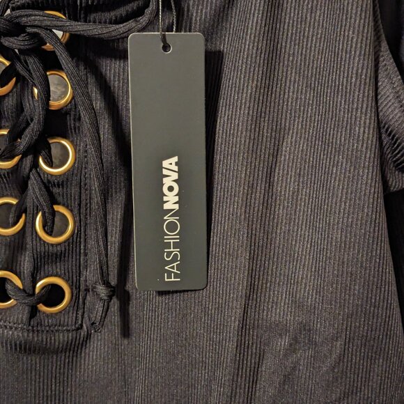 Fashion Nova Caroline Lace Up High-Rise Bathing Suit NWT - Picture 3 of 10